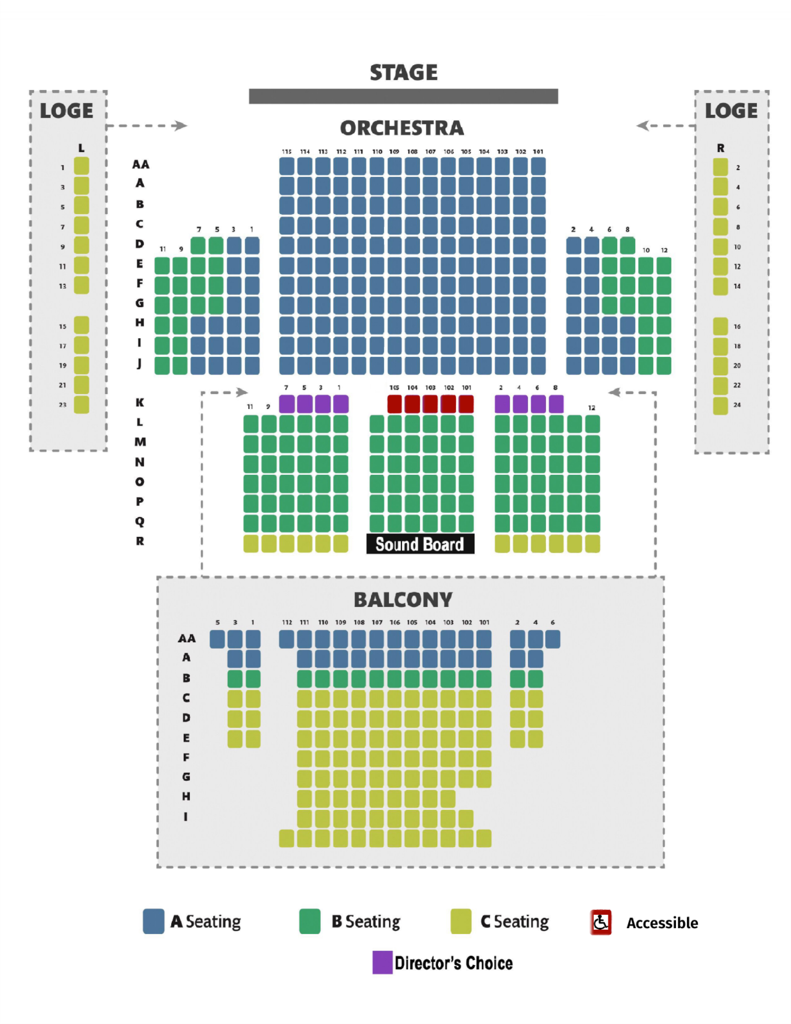 Million Dollar Theater Seating Chart